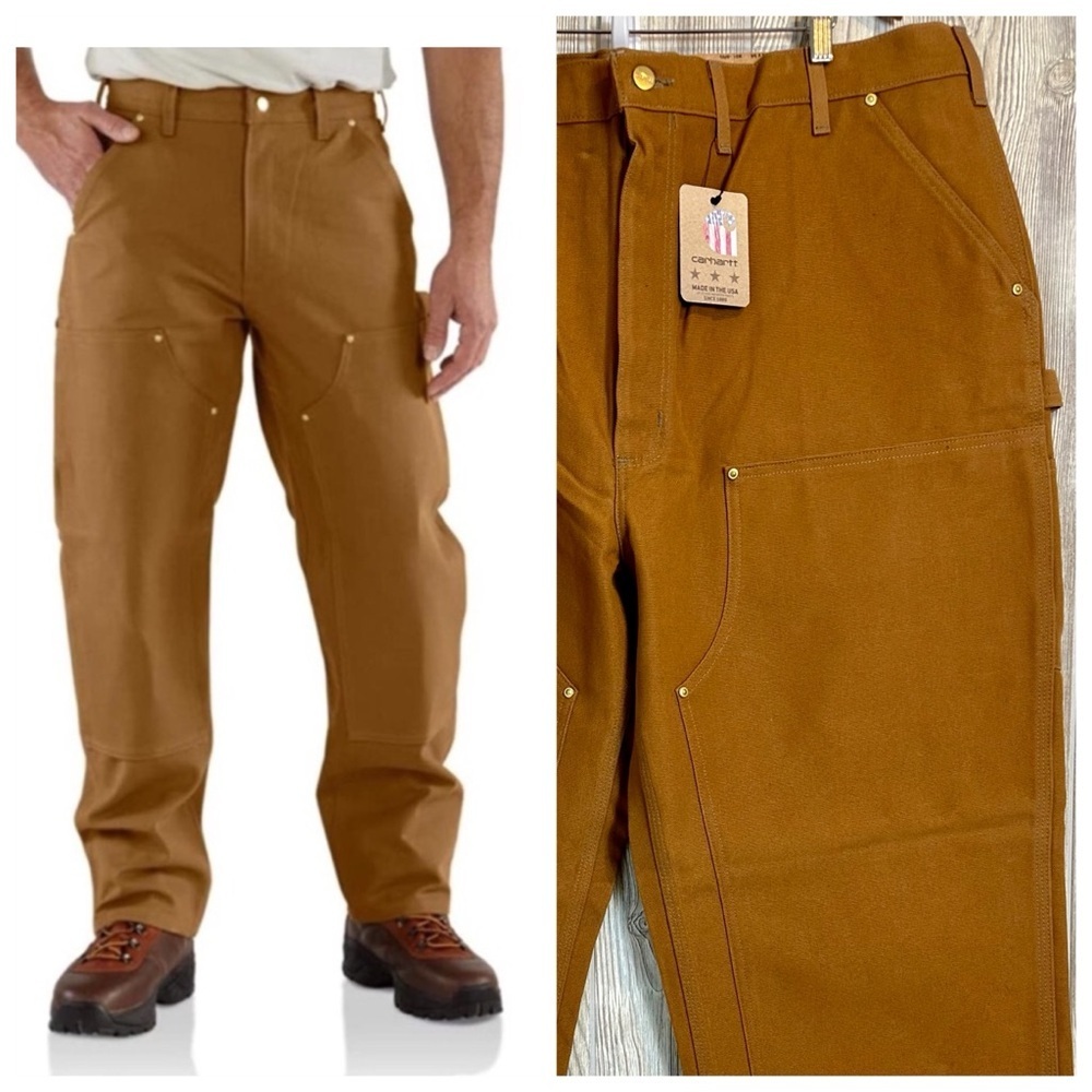 NEW! CARHARTT FIRM DUCK LOOSE FIT Double Front Dungaree Pants Size 44 NWT Work